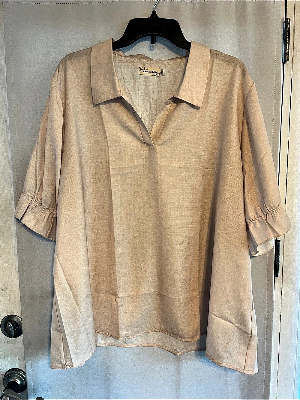 Southern Stitch Blouse in Cream Size XL